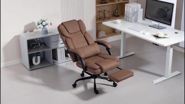 Chaise de bureau Cuir synthétique Marron marron, HOMCOM