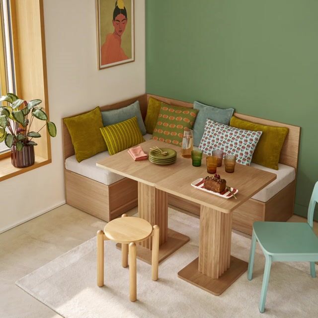 Banquette de table, largeur 120 cm, SENSSIA coloris chêne, LA REDOUTE INTERIEURS