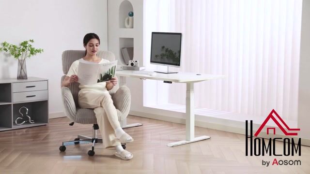 Chaise de bureau Velours Gris gris, HOMCOM