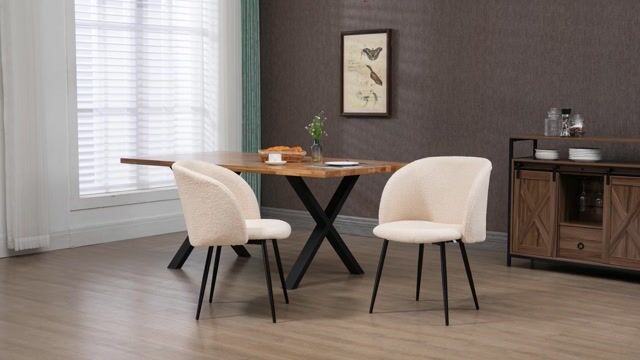 Chaise de salle à manger Polyester Beige beige, noir, HOMCOM