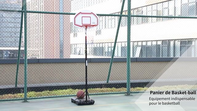 Support pour panier de basket Acier Noir blanc, HOMCOM
