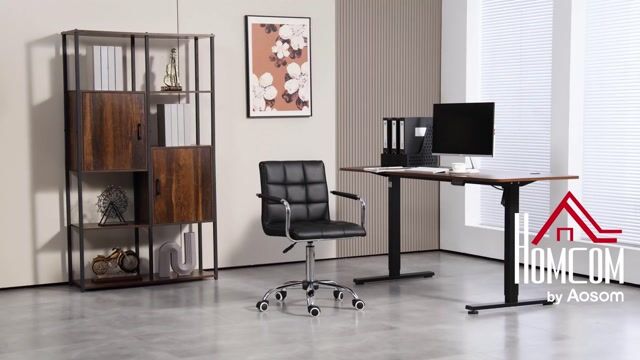 Chaise de bureau Métal noir, HOMCOM