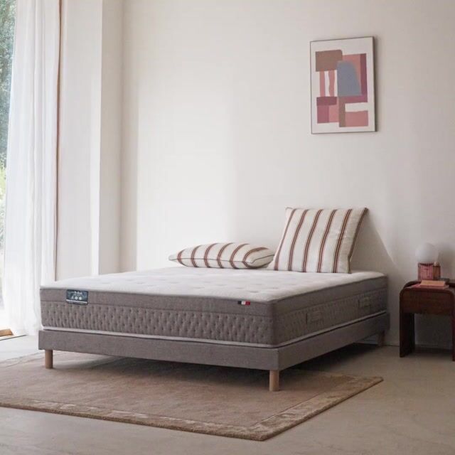 Ensemble matelas 1362 ressorts ensachés, soutien ferme, accueil enveloppant gris, LA REDOUTE INTERIEURS