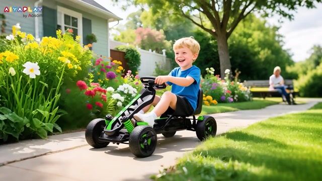 Kart à pédales Plastique Vert vert, AIYAPLAY