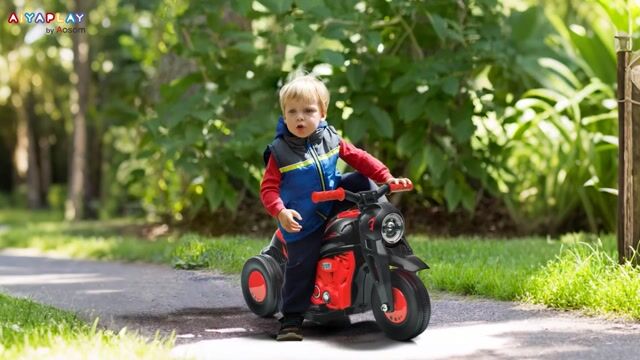 Moto électrique à conducteur assis Plastique rouge, AIYAPLAY