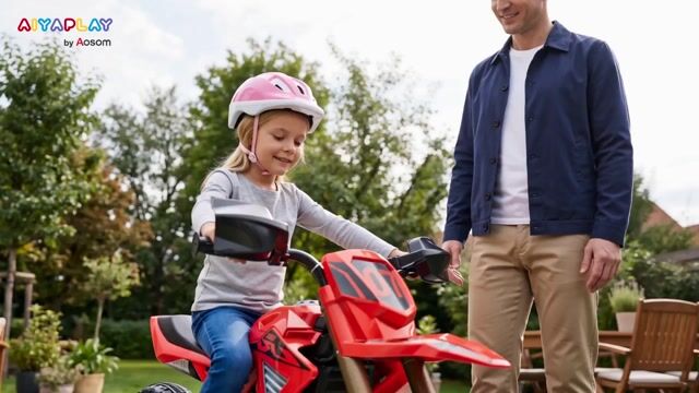 Moto électrique à conducteur assis Plastique rouge, AIYAPLAY