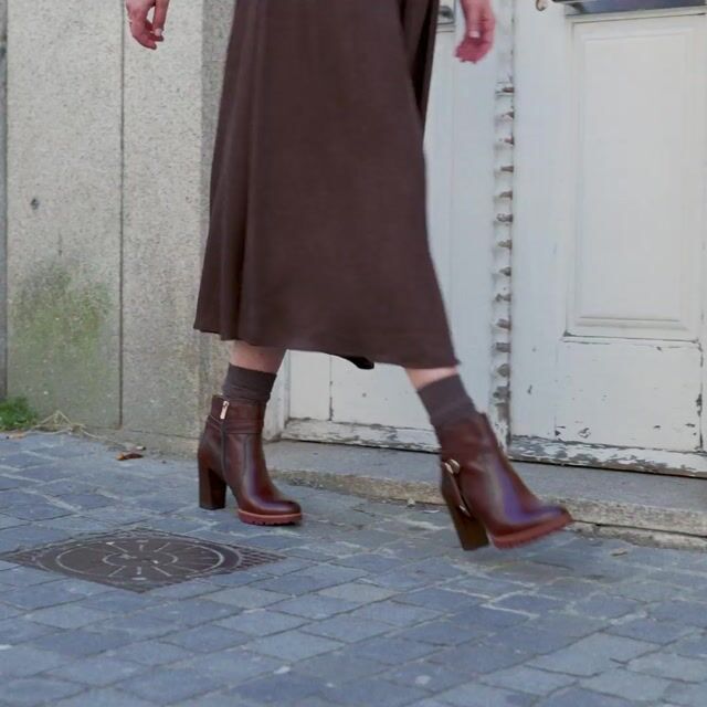Bottines cuir à talon Connelly cognac, PIKOLINOS