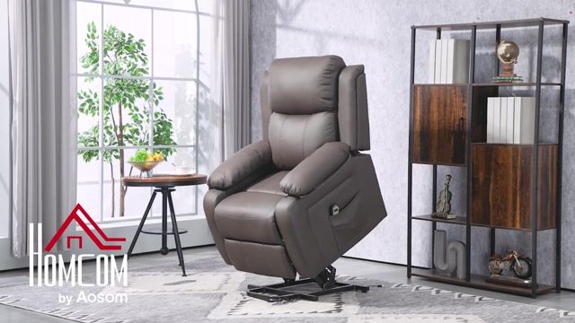 Fauteuil releveur électrique PU Marron marron foncé, HOMCOM