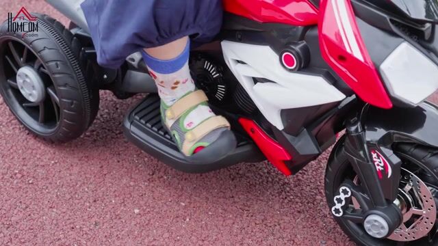 Moto électrique à conducteur assis PP Bleu rouge, HOMCOM