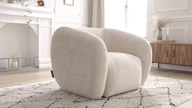 Fauteuil tissu texturé, CELINE rouge, BOBOCHIC