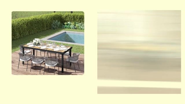 Table de jardin Aluminium marron, OUTSUNNY