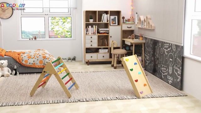 Parcours d'escalade pour enfants Pin multicolore, AIYAPLAY