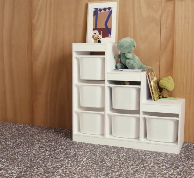 Meuble de rangement enfant escalier 6 bacs de rangement SORA blanc, SWEEEK