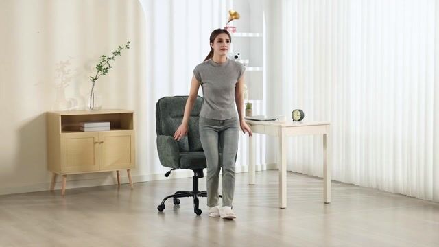 Chaise de bureau Tissu effet lin (100 % vert foncé, noir, HOMCOM