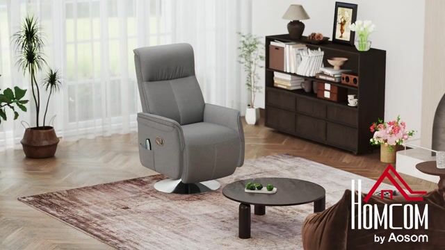 Fauteuil de massage inclinable Tissu aspect gris, HOMCOM