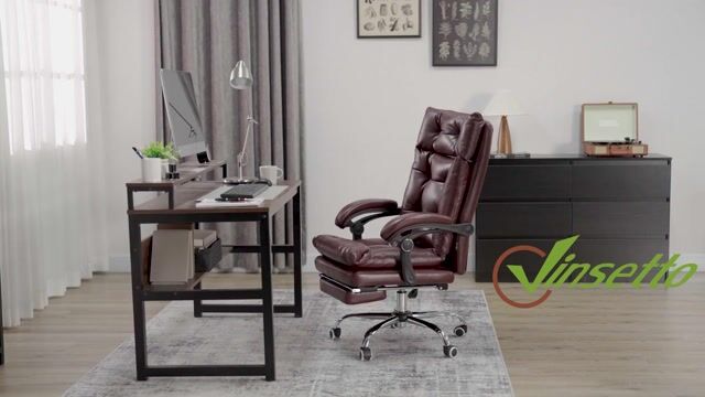 Chaise de bureau Polyuréthane Marron marron, HOMCOM