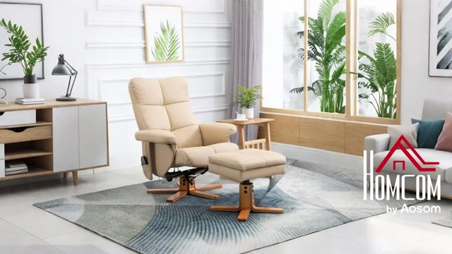 Ensemble fauteuil de massage inclinable avec crème, HOMCOM