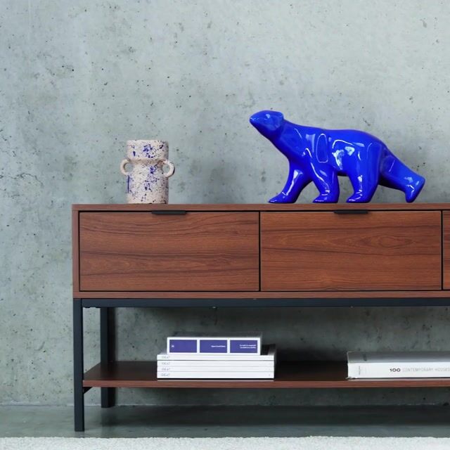 Meuble TV décor noyer 3 tiroirs 130cm WALNUT noyer, SWEEEK