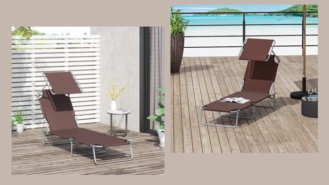 Chaise longue Métal gris, OUTSUNNY