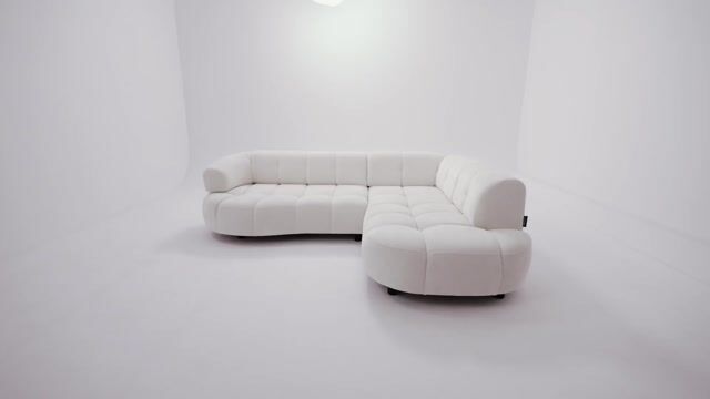 Canapé d'angle convertible 3 places en tissu lisse, LOVELY beige, BOBOCHIC