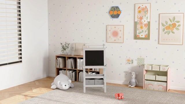 Chevalet pour enfants MDF Gris gris, rouge, AIYAPLAY
