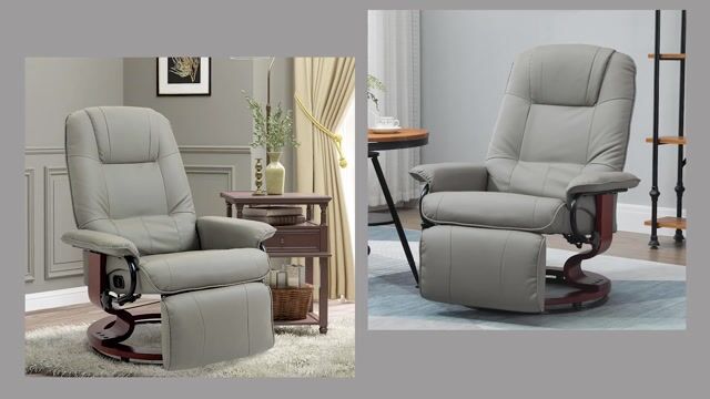 fauteuil inclinable Revêtement synthétique gris, HOMCOM