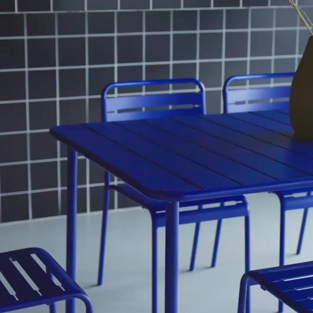 Table de jardin métal + 6 assises AMÉLIA terracotta, SWEEEK