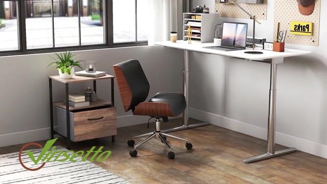 Chaise de bureau Revêtement synthétique PU noir, marron, HOMCOM