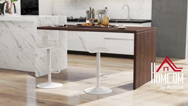 Tabouret de bar Polypropylène Blanc blanc, HOMCOM