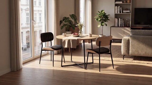 Chaise de salle à manger PU Noir et bois noir et bois naturel, HOMCOM
