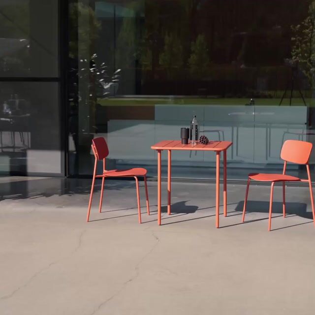 Table de jardin métal + 2 assises AMÉLIA + LIVA anthracite, SWEEEK