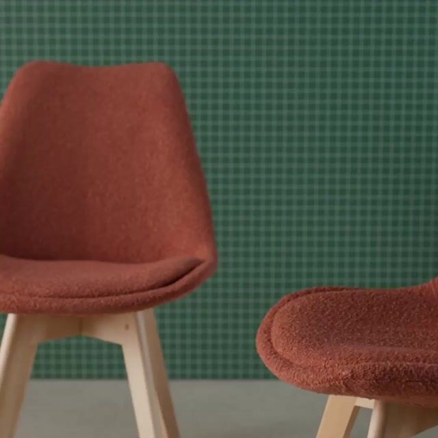 Chaise scandinave bois de hêtre et bouclette texturée (lot de 4) NILS blanc, SWEEEK