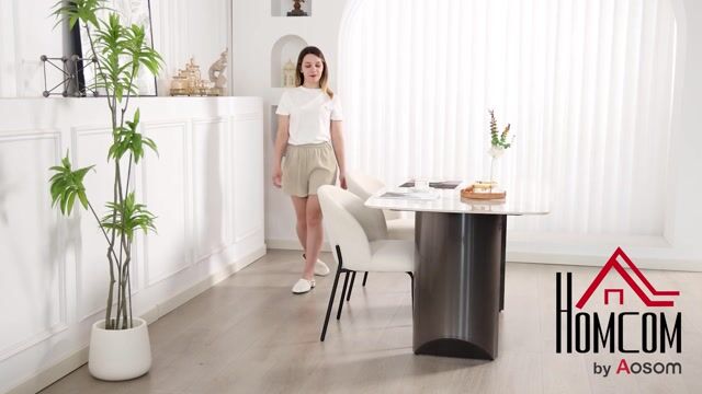 Chaise de salle à manger Velours côtelé (70 % crème, HOMCOM