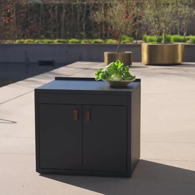Module de cuisine extérieure acier 2 portes L75,5cm THIRA noir, SWEEEK