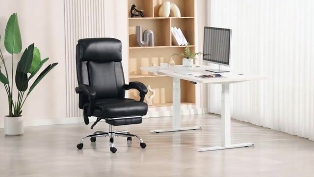 Fauteuil de bureau avec fonction massage noir, argent, HOMCOM
