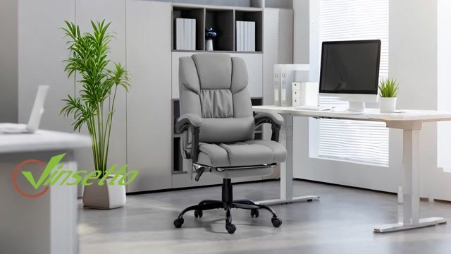 Fauteuil de bureau avec fonction massage gris, HOMCOM