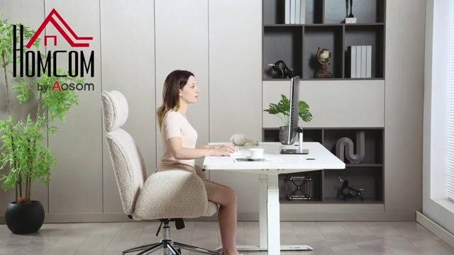 Chaise de bureau Polyester Gris clair gris clair, HOMCOM