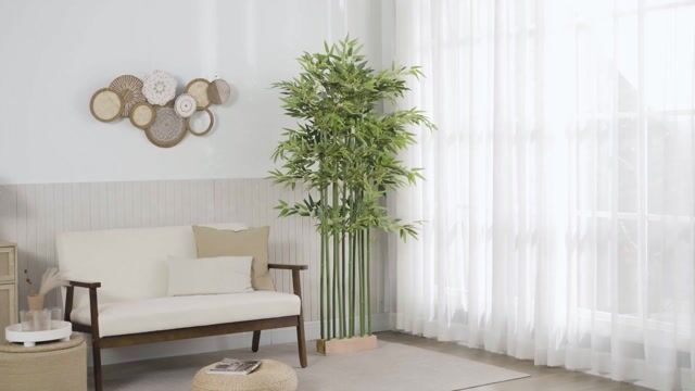 Bambou artificiel Polyester Vert vert, HOMCOM