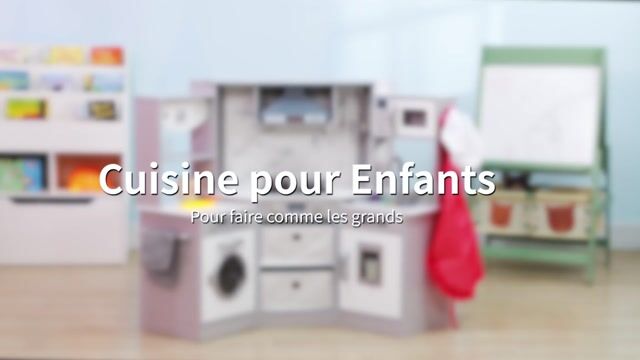 Ensemble de cuisine pour enfants MDF Gris gris blanc, AIYAPLAY