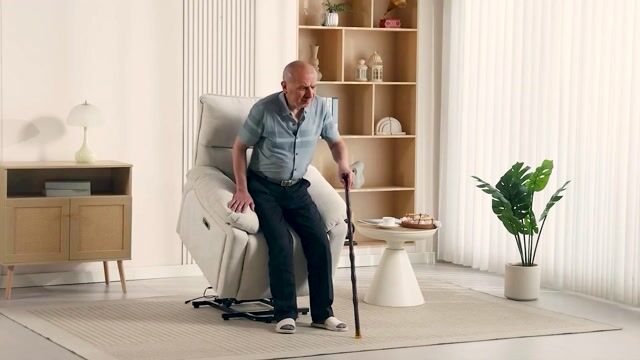 Fauteuil releveur multifonctionnel Chenille crème, HOMCOM