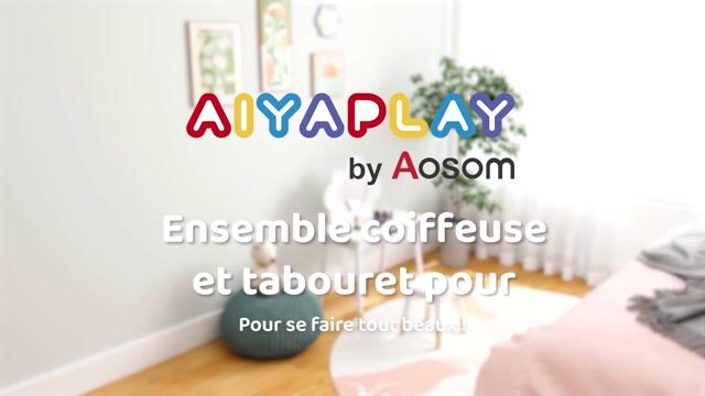 Ensemble de coiffeuse pour enfants MDF Blanc blanc, AIYAPLAY