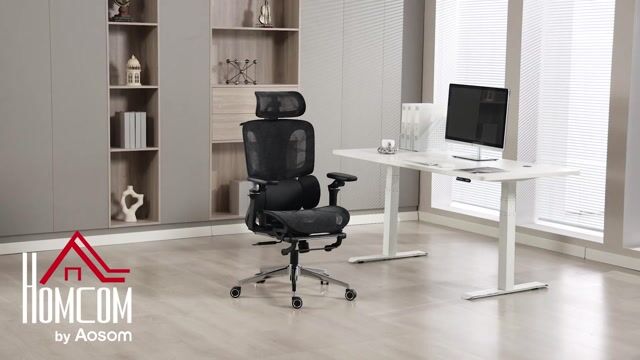 Chaise de bureau Maille Noir noir, HOMCOM