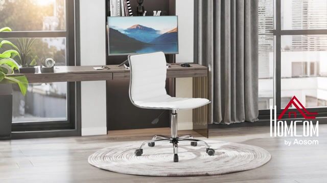 Chaise de bureau Polyuréthane Blanc blanc, HOMCOM
