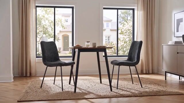 Chaise de salle à manger Velours (100 % gris foncé, HOMCOM