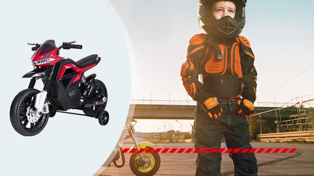 Moto électrique à conducteur assis Plastique rouge, HOMCOM