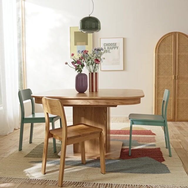Mesa de jantar extensível, folheado de carvalho, 4 a 12 lugares, TOMAS cor carvalho, LA REDOUTE INTERIEURS