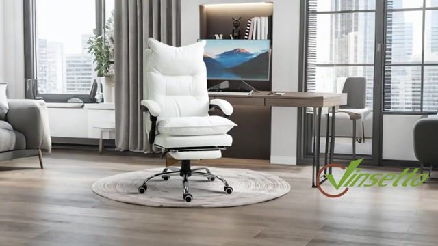 Chaise de bureau Polyuréthane Blanc blanc, HOMCOM