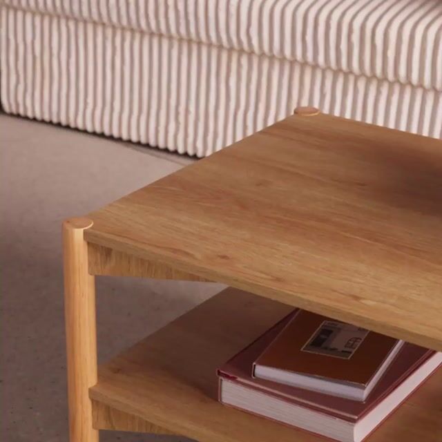 Table basse rectangulaire décor bois double plateau  HARMONY noyer, SWEEEK