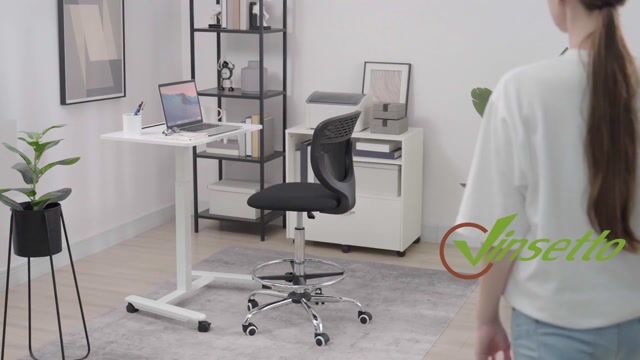 Chaise de bureau pour poste de travail debout noir, HOMCOM