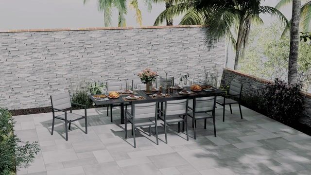 Ensemble de salon de jardin Aluminium Gris noir, OUTSUNNY